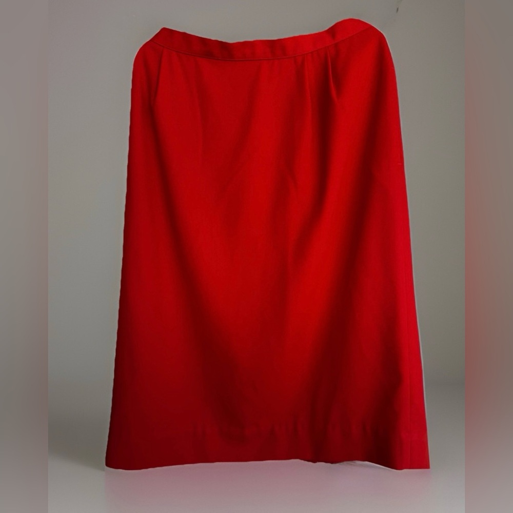 Jacqueline Ferrar Knee Length Straight Red Skirt Back Slit Lined Hip Pockets 18